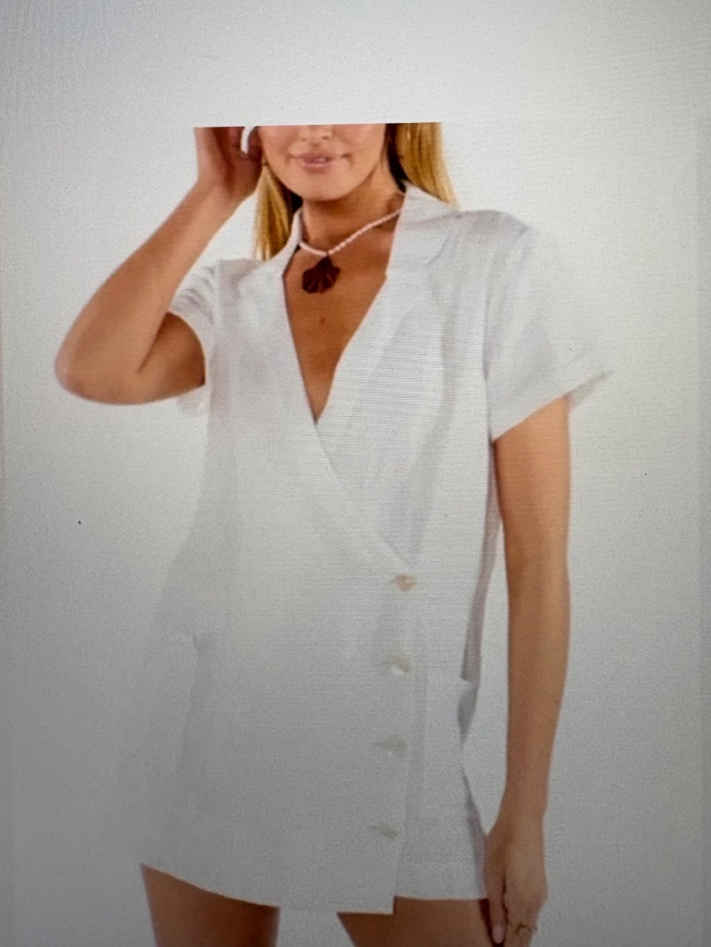 NWT Show Me Your MUMU Bicoastal Blazer Romper Women Small Linen Blend